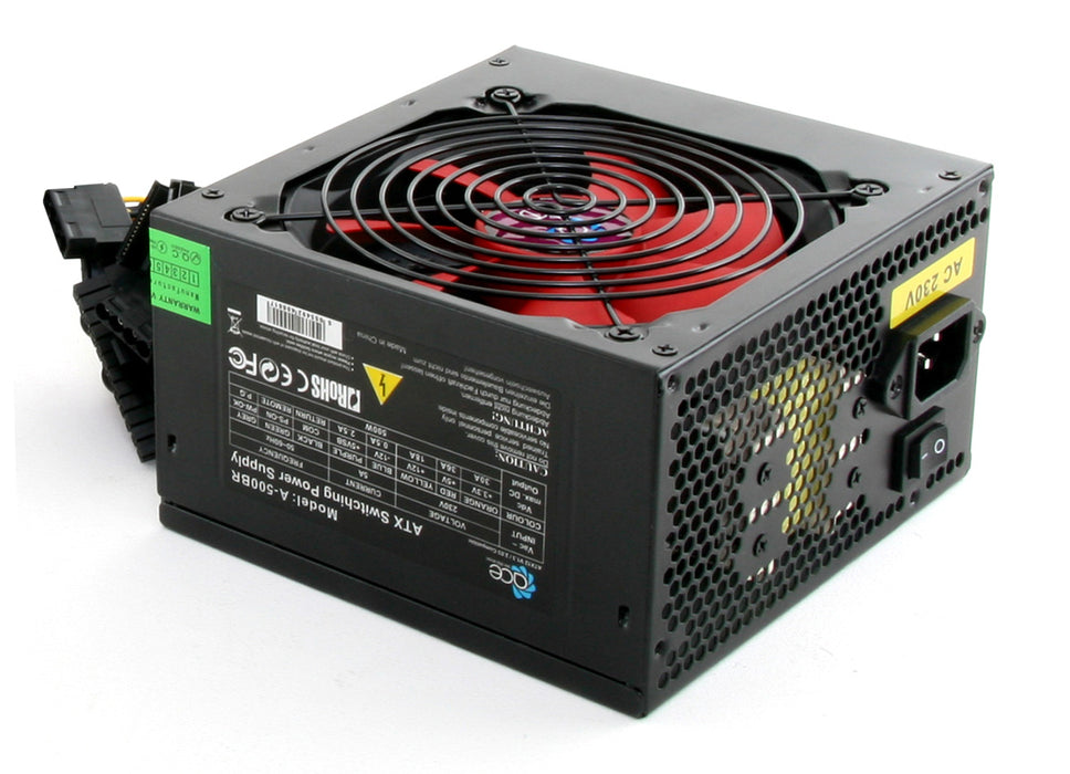 Ace Black 500-BR ATX Power Supply Unit - 120mm Fan - Multi Core CPU - PSU-ACE/500