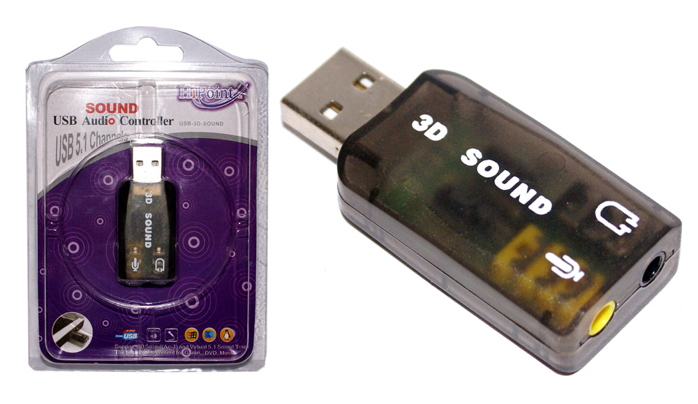 USB 3D 5.1 Sound Card  - Plug and Play - SC-USB