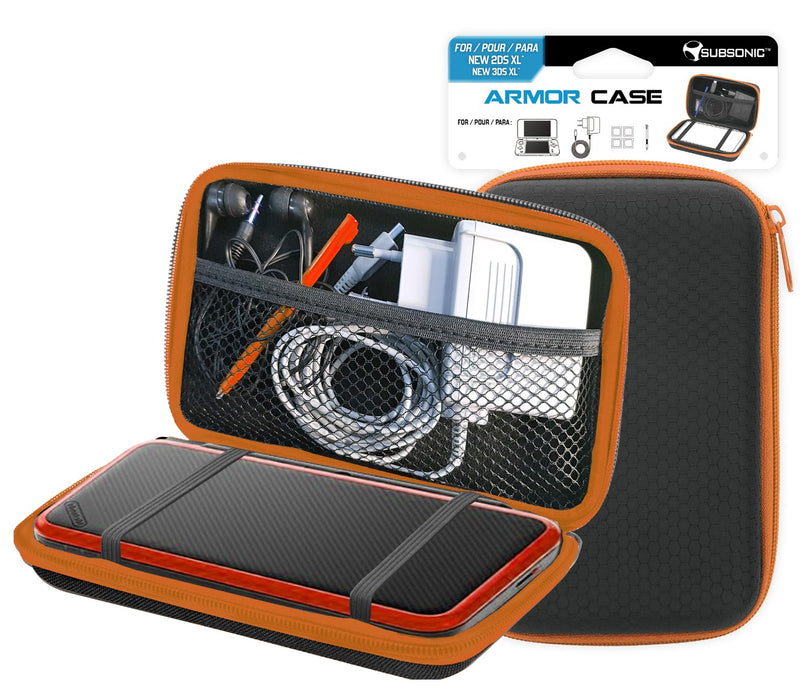 Subsonic Armour Hard Case Cover For Nintendo 2DS / 3DS XL - Black / Orange - SUB-5425
