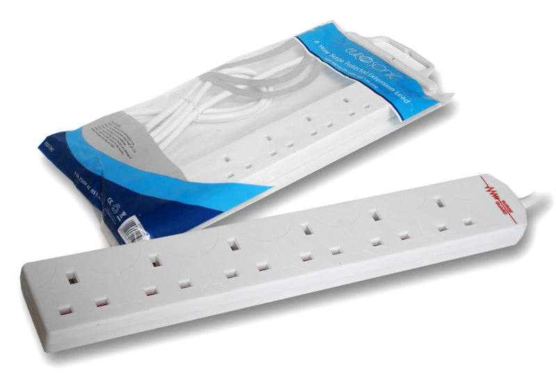 Entry Level 6 Way Surge Protected Extension Lead - 2M - SURGE-EUR/6