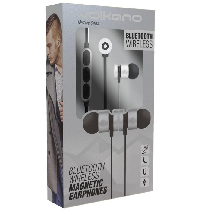 Volkano Mercury Series Bluetooth Magnetic Earphones - VOLK-1006/SLBK