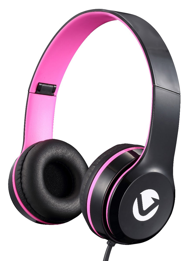 Volkano Nova Series Folding 3.5mm Wired Headphones - Pink - VOLK-VB-VH4031/PNK