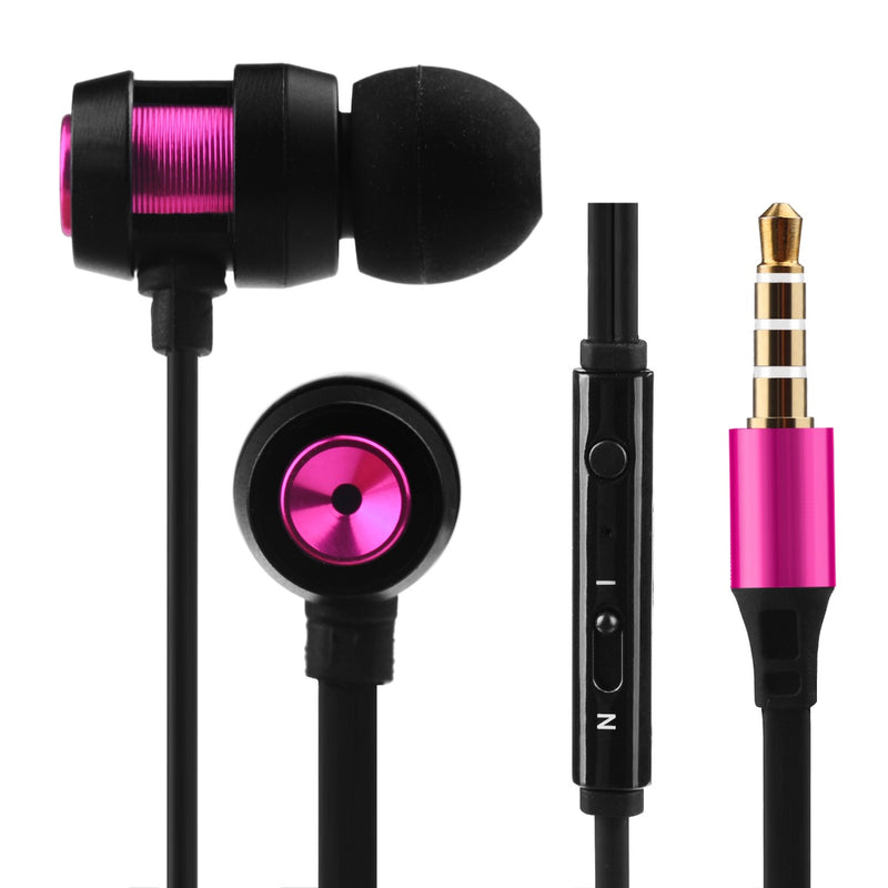 Volkano Alloy Series Metallic Finish Earphones With Microphone & Call Function - Purple - VOLK-VK-1007/PURP