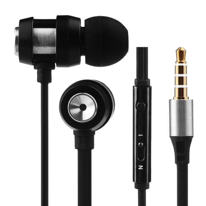 Volkano Alloy Series Metallic Finish Earphones With Microphone & Call Function - Silver - VOLK-VK-1007/SIL