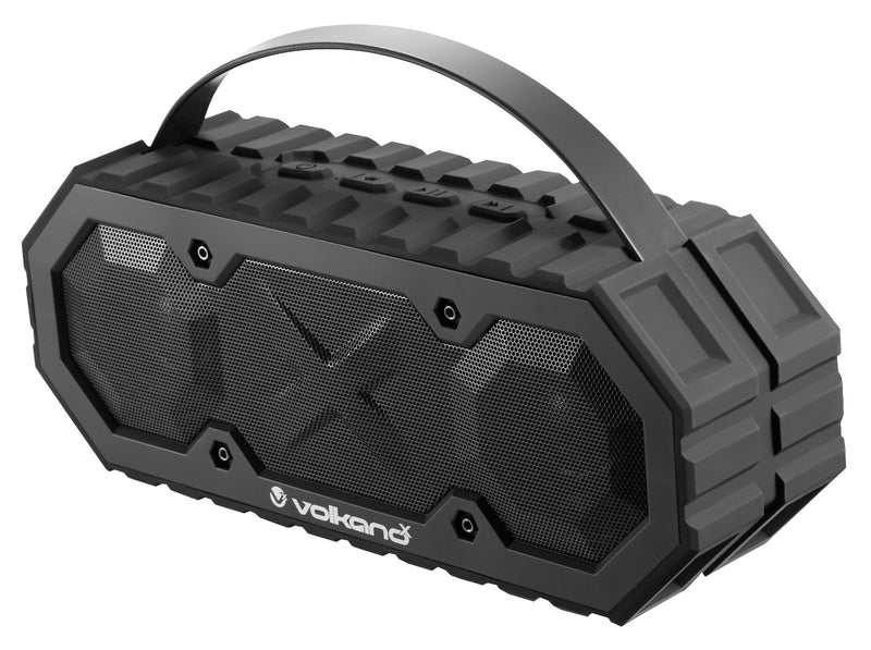 Volkano Typhoon Series Rugged Waterproof / Dustproof Bluetooth Speaker With Built In Microphone - Black - VOLK-VK-3023/BLK