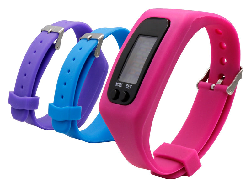 Volkano Step Up Series Kids Step & Distance Activity Watch - Pink Set - 3 Straps - VOLK-VK-5019/GIRLS