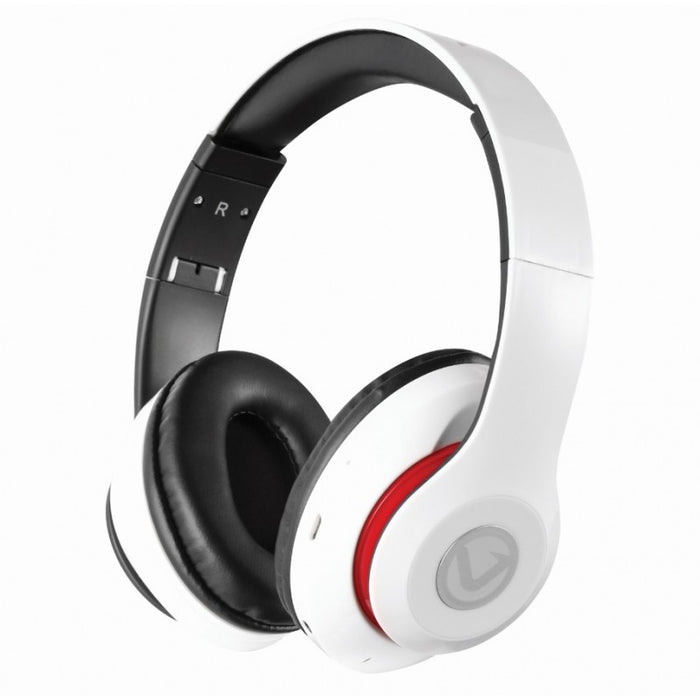Volkano Impulse Bluetooth Headphones - Built In FM Radio & Micro SD Card Reader - White - VOLK-100/WHT