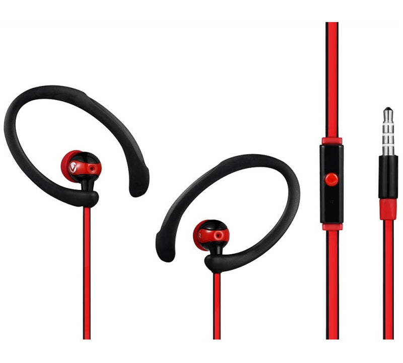Volkano Sports Series Earphones - Black / Red - VOLK-203
