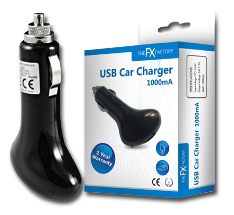 The FX Factory Single USB Golf Style Car Charger - 1000mA - AQ-USB-CAR